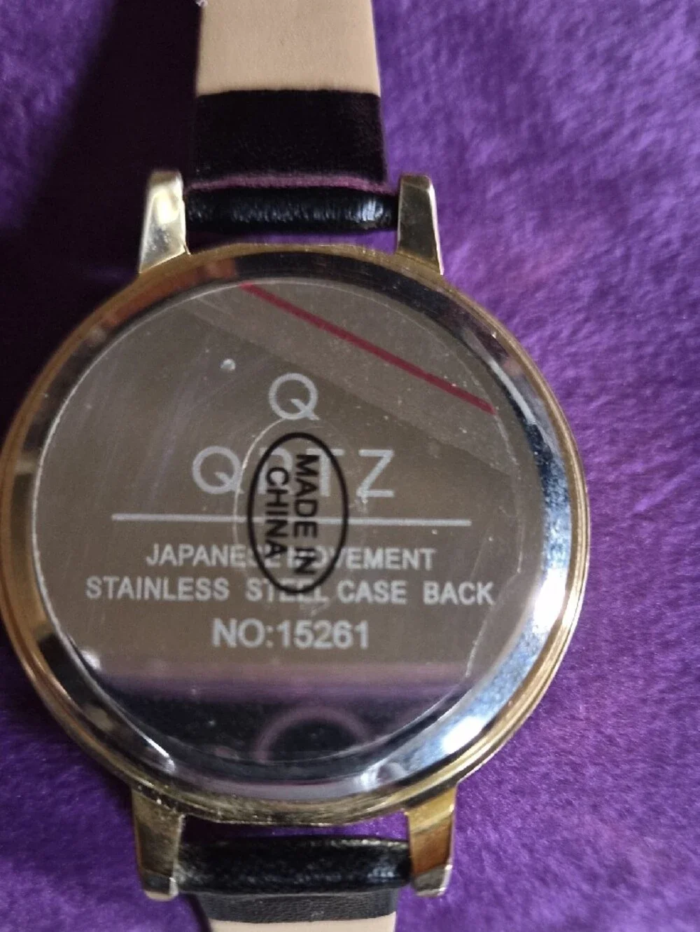 Gold Honeycomb And Bee Dial Women's Watch with Black Leather Strap